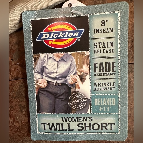 Dickies Women’s Relaxed Fit Flat Front Khaki Stain Wrinkle Resistant Twill Short - Picture 3 of 4